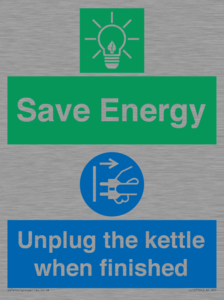 Save Energy, Unplug the kettle when finished